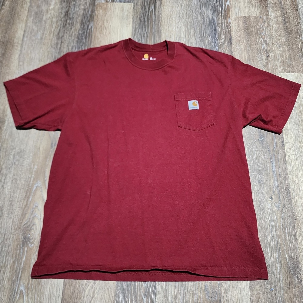 Carhartt Men's Red Work Wear Pocket T-shirt Size XL 100% Cotton K87